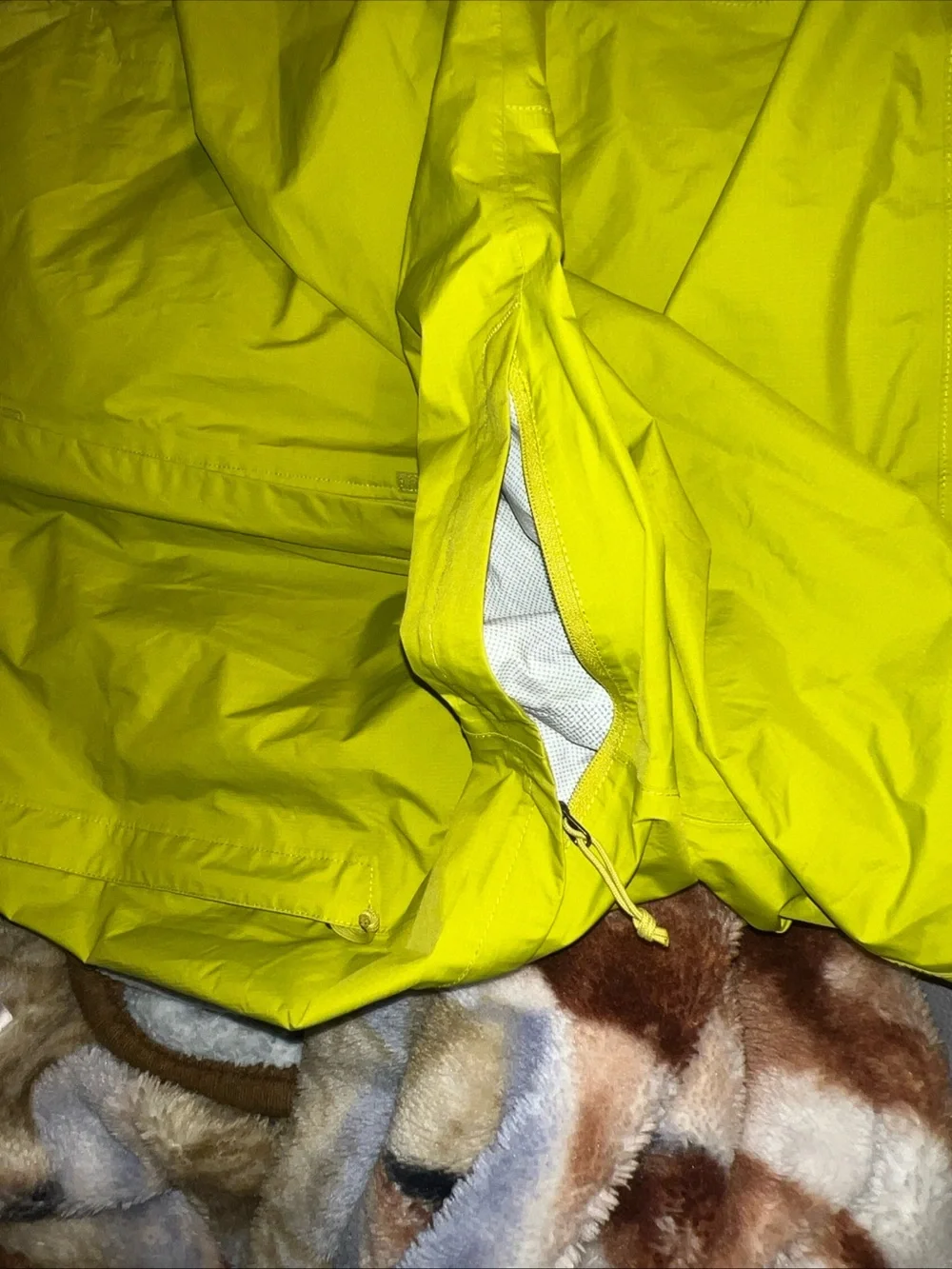 The North Face Bright Neon Yellow Hooded Rain Shell